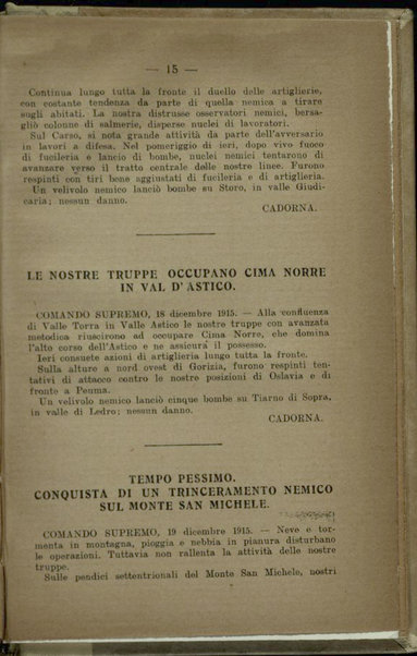 Il diario della nostra guerra : bollettini ufficiali dell'esercito e della marina